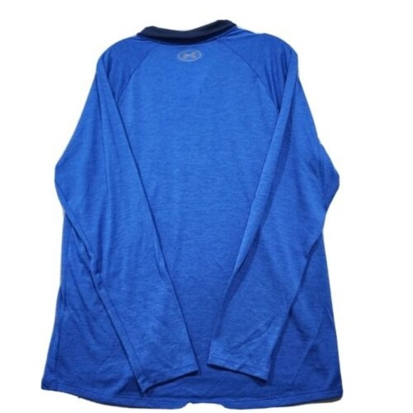 Under Armour Polo Shirt Mens Large Blue HeatGear Loose Long Sleeve - Picture 14 of 15
